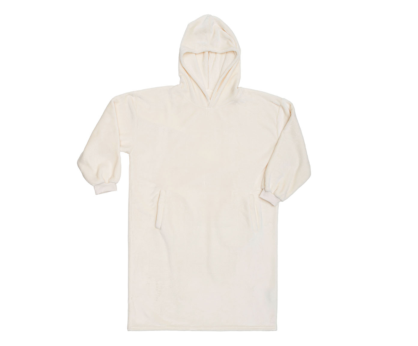 Hoodiedecke mit Kapuze wollweiß