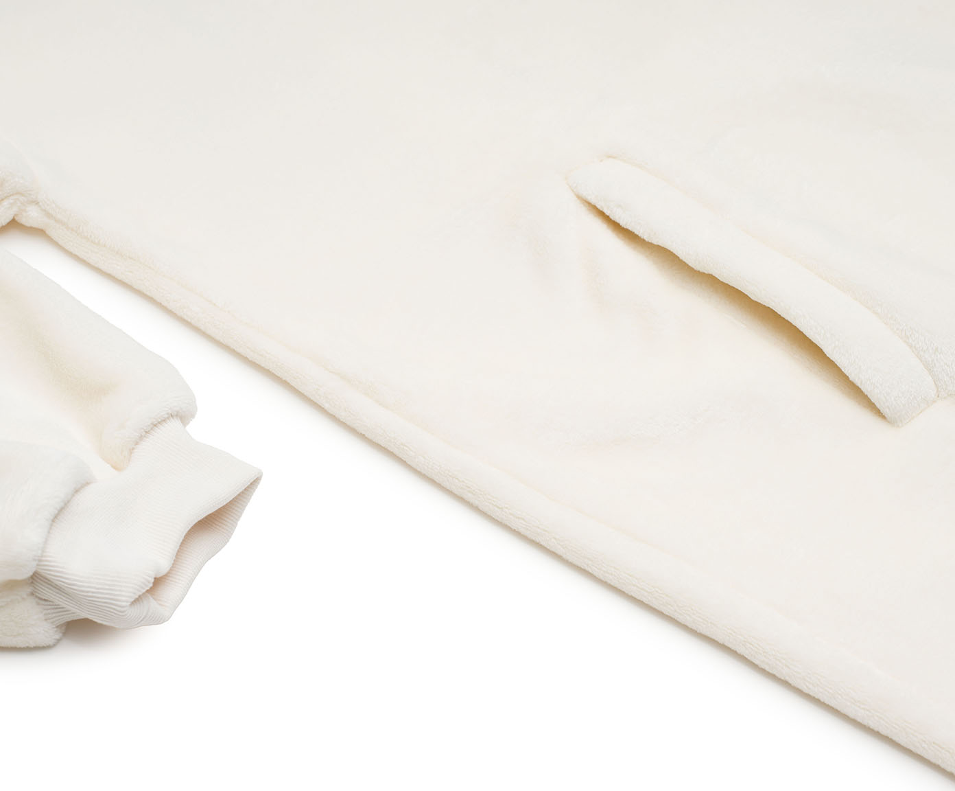 Hoodiedecke mit Kapuze wollweiß