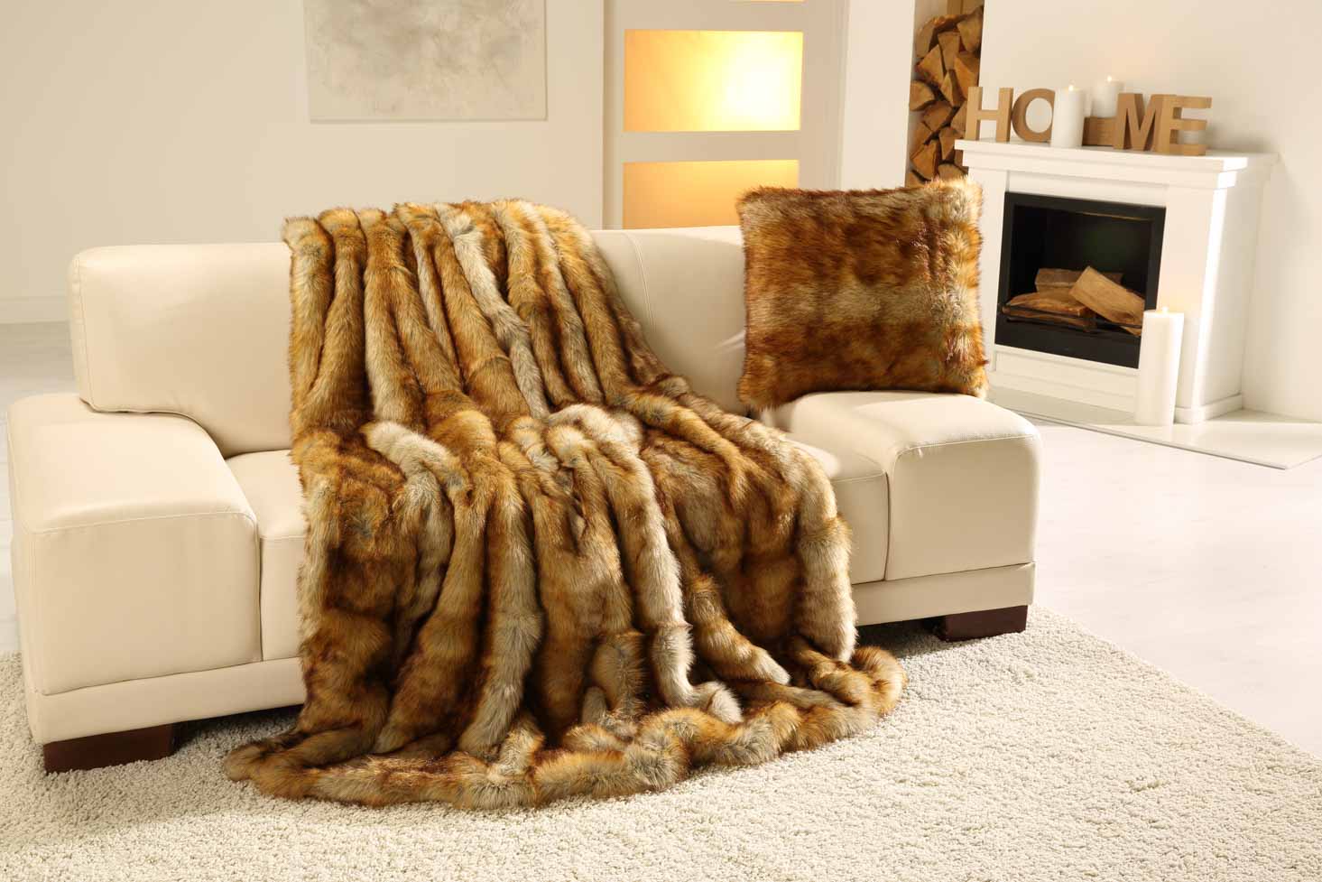 Kuscheldecke Felloptik Premium Luxury 150x200 Fuchs