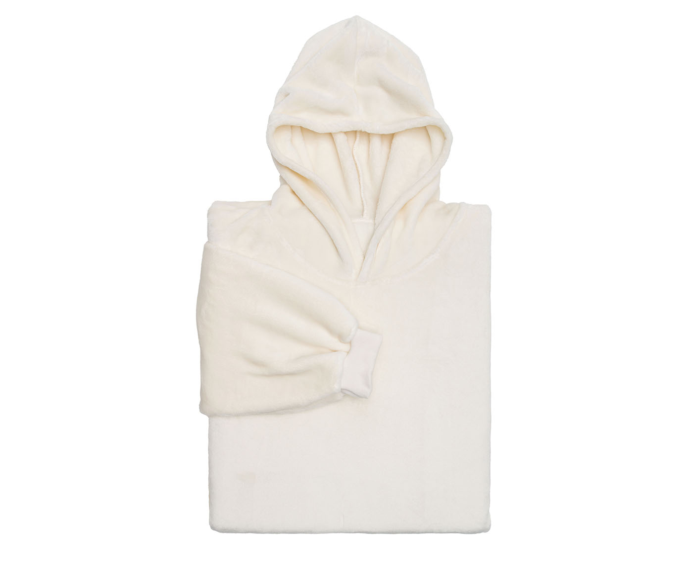 Hoodiedecke mit Kapuze wollweiß