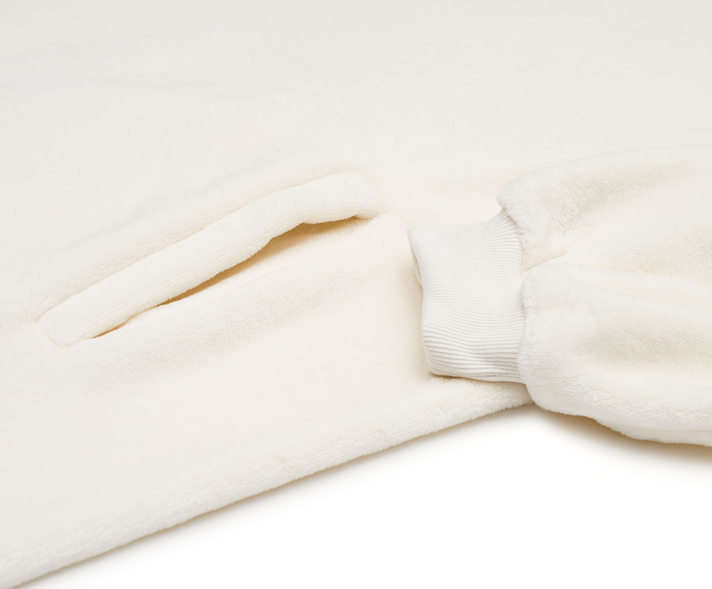 Hoodiedecke mit Kapuze wollweiß