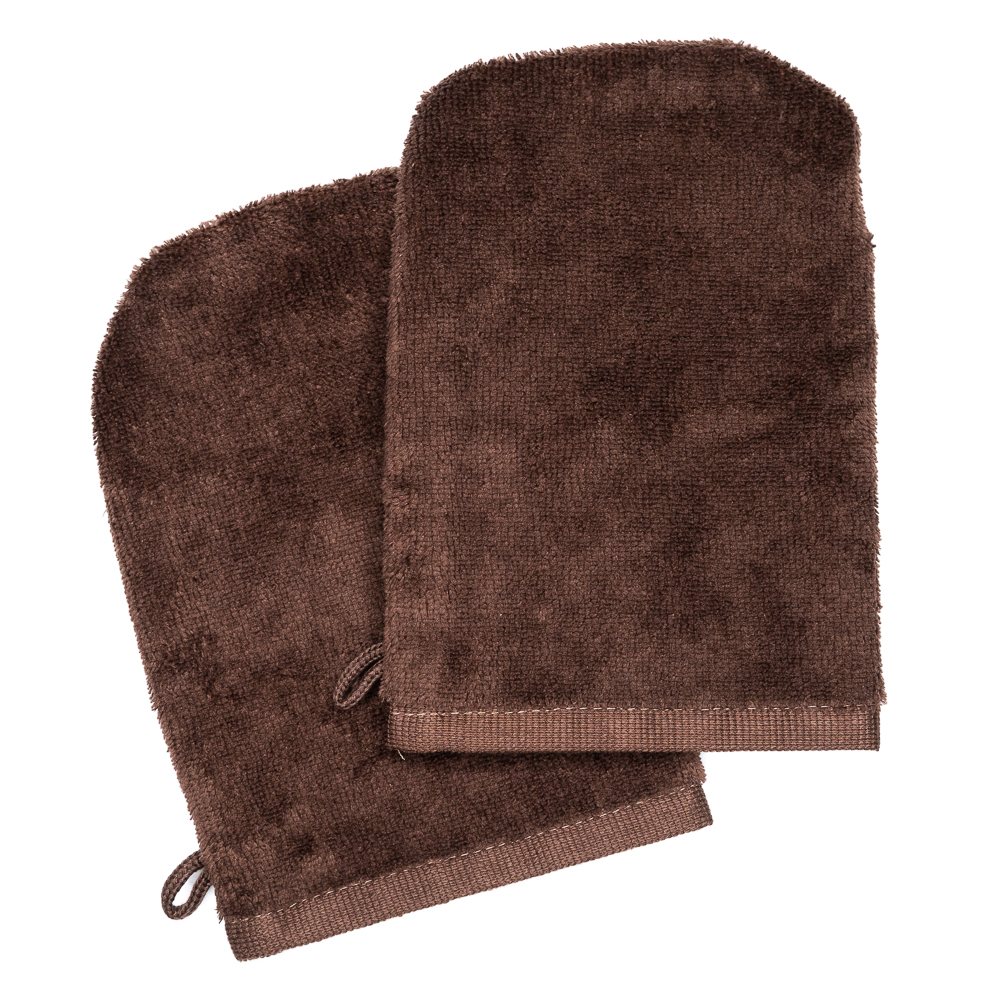Wash Gloves 14x21 brown (2 items in a pack)